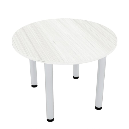 Skutchi Designs 42 in W, 42 in L, 29 in H, Engineered Wood Top, White HAR-RD-42-POST-WHCYPRESS